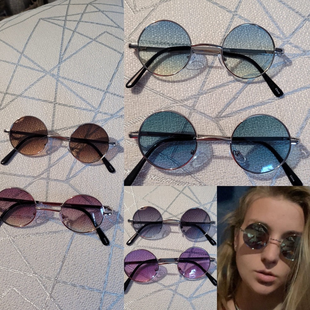 Xs Women Multi-Color Round Sunglasses Golden Frame